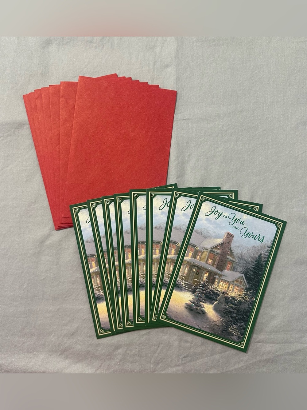 VTG Thomas Kinkade Hallmark Christmas Cards Envelopes Victorian Christmas III